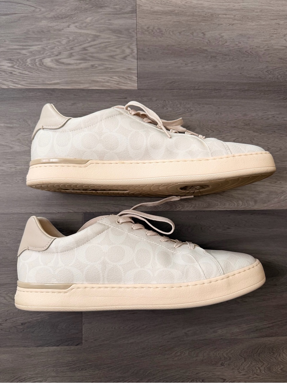 Mens Coach Sneakers Sneakers Beige Logo size 13 G4949 Signature Clip Low - Picture 2 of 6